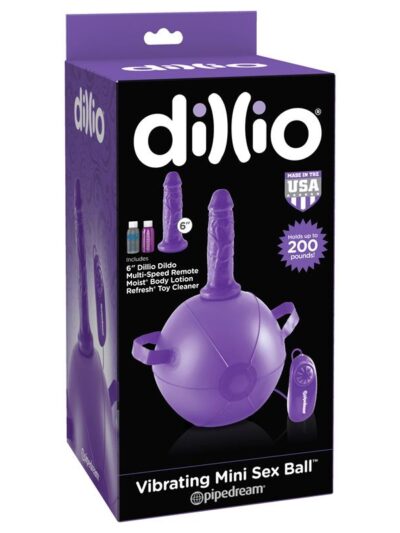 DILLIO Mini Bola con Dildo y Vibración Púrpura