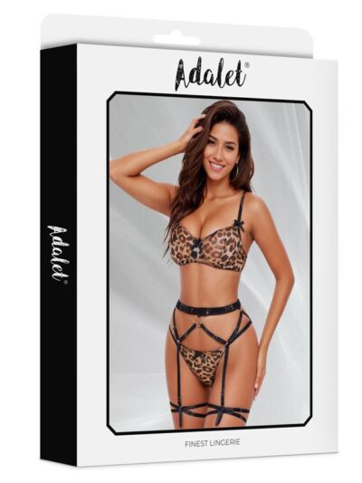 Helena Set de Sujetador, Tanga, Liguero y Liga