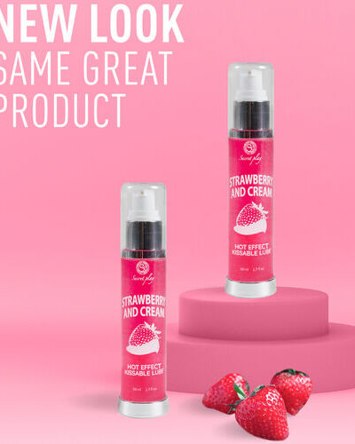 SECRETPLAY - Lubricante 2-1 efecto calor, sabor fresa y nata