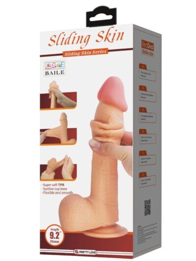 PRETTY LOVE - SLIDING SKIN Dildo realístico con ventosa, piel deslizante 23.4 cm