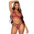 LEG AVENUE - 81623 Set Sujetador + Tanga Burdeos