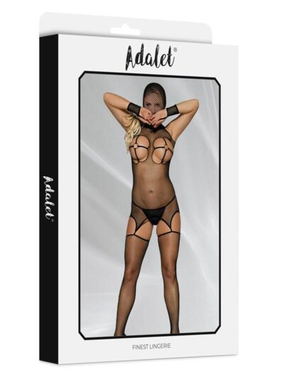 Mila Bodystocking con Capucha y Pechos Abiertos