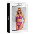 Stella Set Sujetador, Tanga, Liguero y Liga Púrpura y Rosa