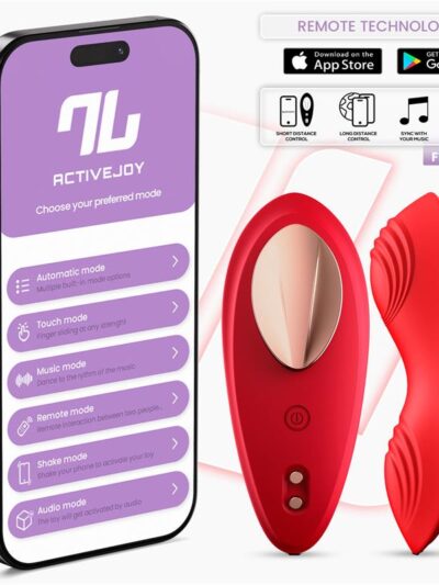 Vibrador de Braguita con APP Silicona Rojo
