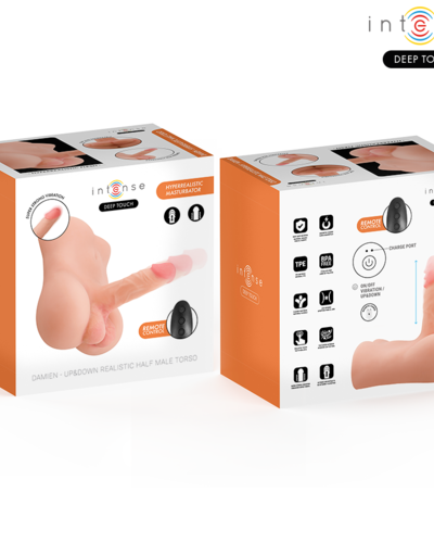 INTENSE DEEP TOUCH - DAMIEN Torso con ano y dildo realístico con empuje y vibración control remoto