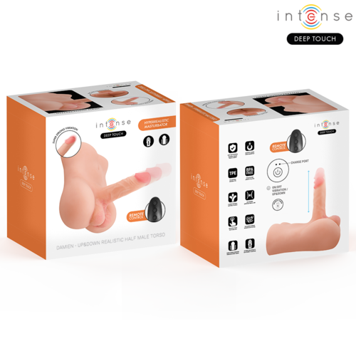 INTENSE DEEP TOUCH - DAMIEN Torso con ano y dildo realístico con empuje y vibración control remoto